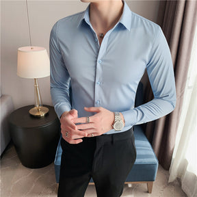 CAMISETA DE MANGA LARGA SLIM FIT ELÁSTICA